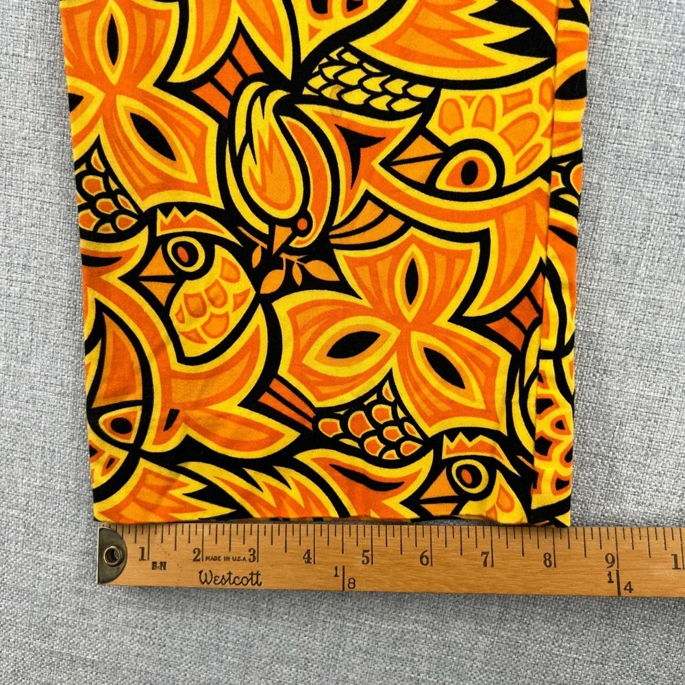 Loudmouth Fairway Chirp Golf Pants Men 32x32 Orange Yellow Abstract Floral Retro